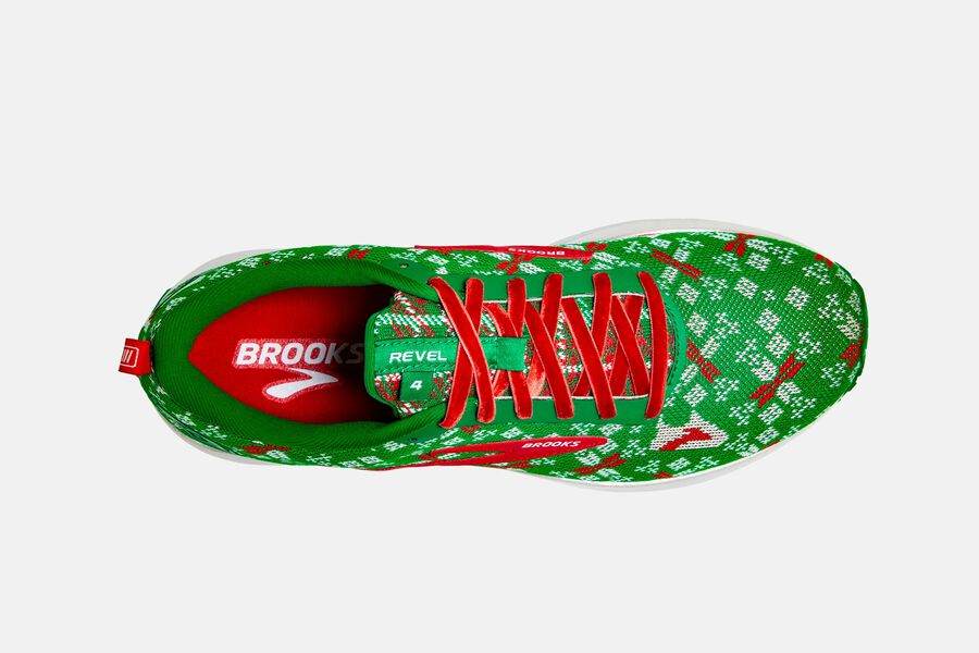 Brooks Revel 4 Road Running Shoes Womens Green/Red/White 718243-AFG